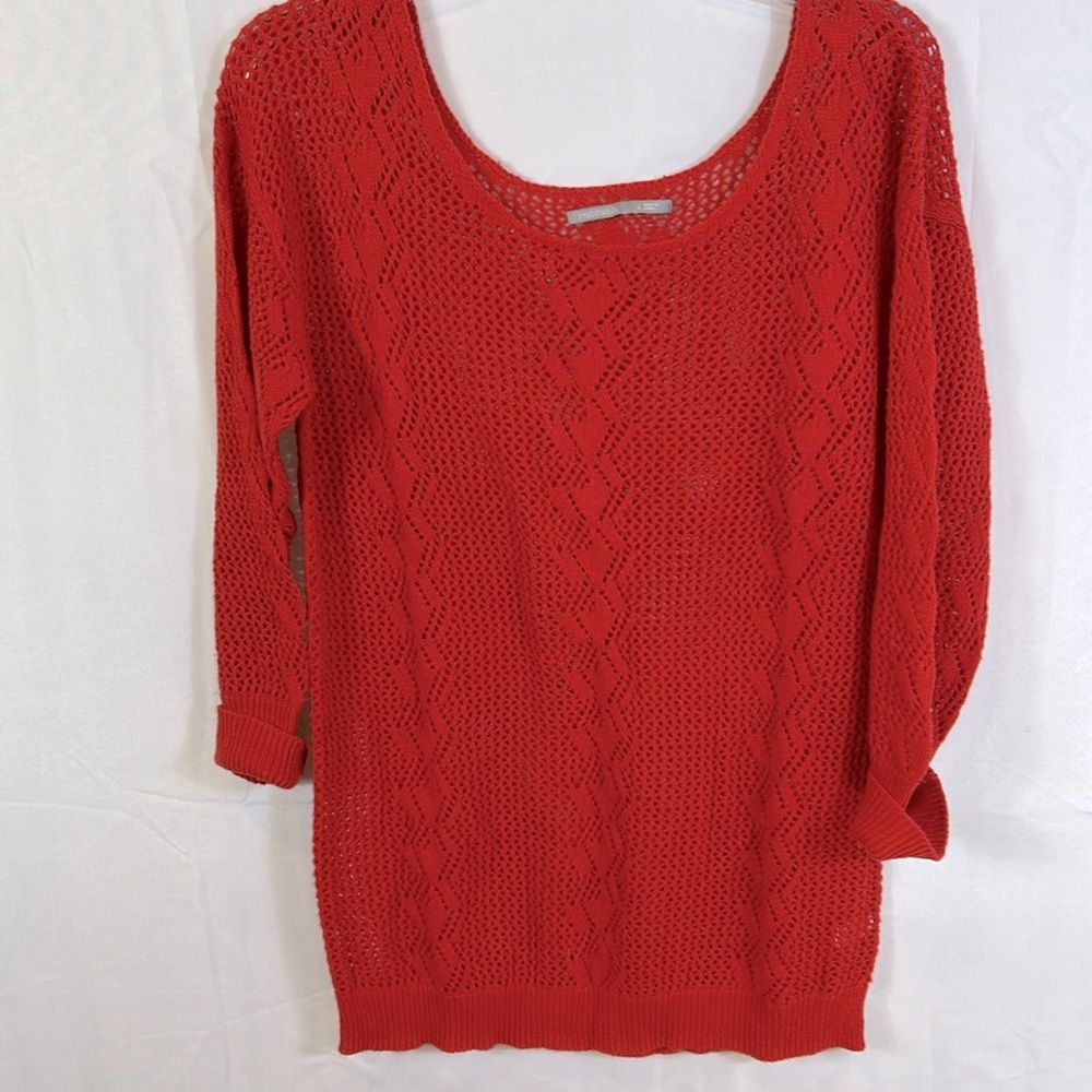 Rubbish crochet Top Size Large Orange Red Color Lightweight Like New